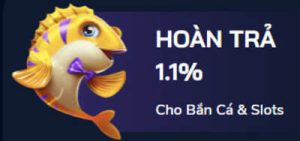 HOÀN TRẢ 1.1% Cho Bắn Cá & Slots